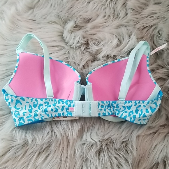 NWT Convertible Blue and White Leopard Print 34B - Picture 2 of 4
